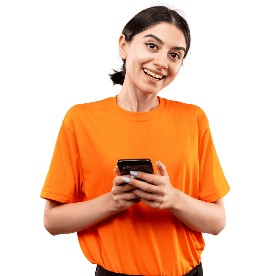 Holding the phone, ready for your call