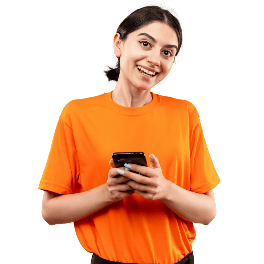 Holding the phone, ready for your call